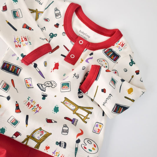 STATIONERY Trousers and T-shirt set in 100% organic cotton