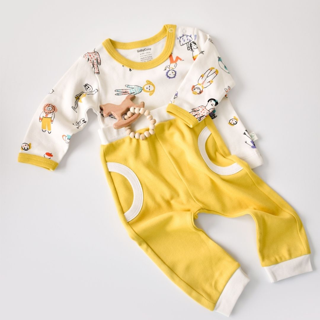 WORLD BABIES Ensemble pantalon et T-shirt en 100% coton biologique