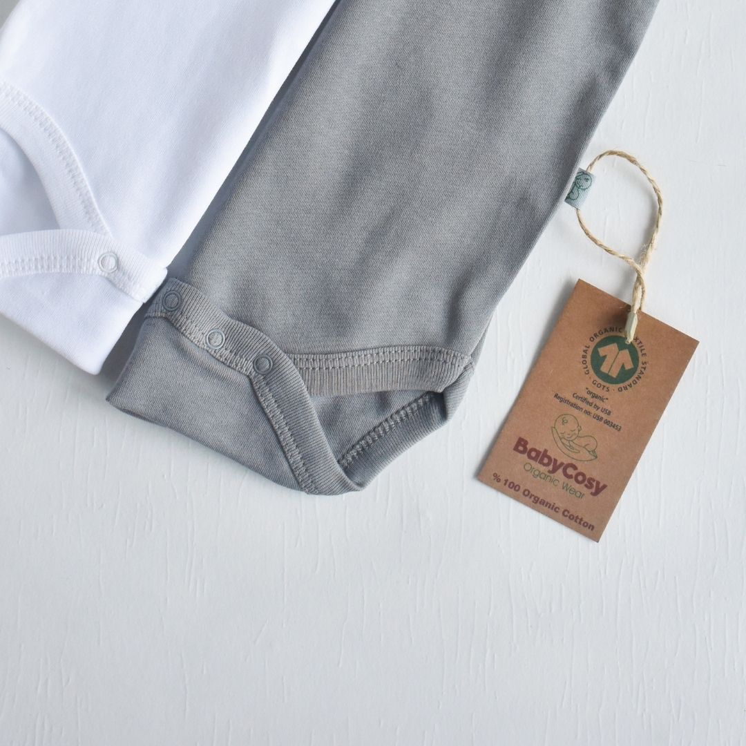 I Love Organic - 2 Pack Short Sleeve Bodysuits in 100% Organic Cotton