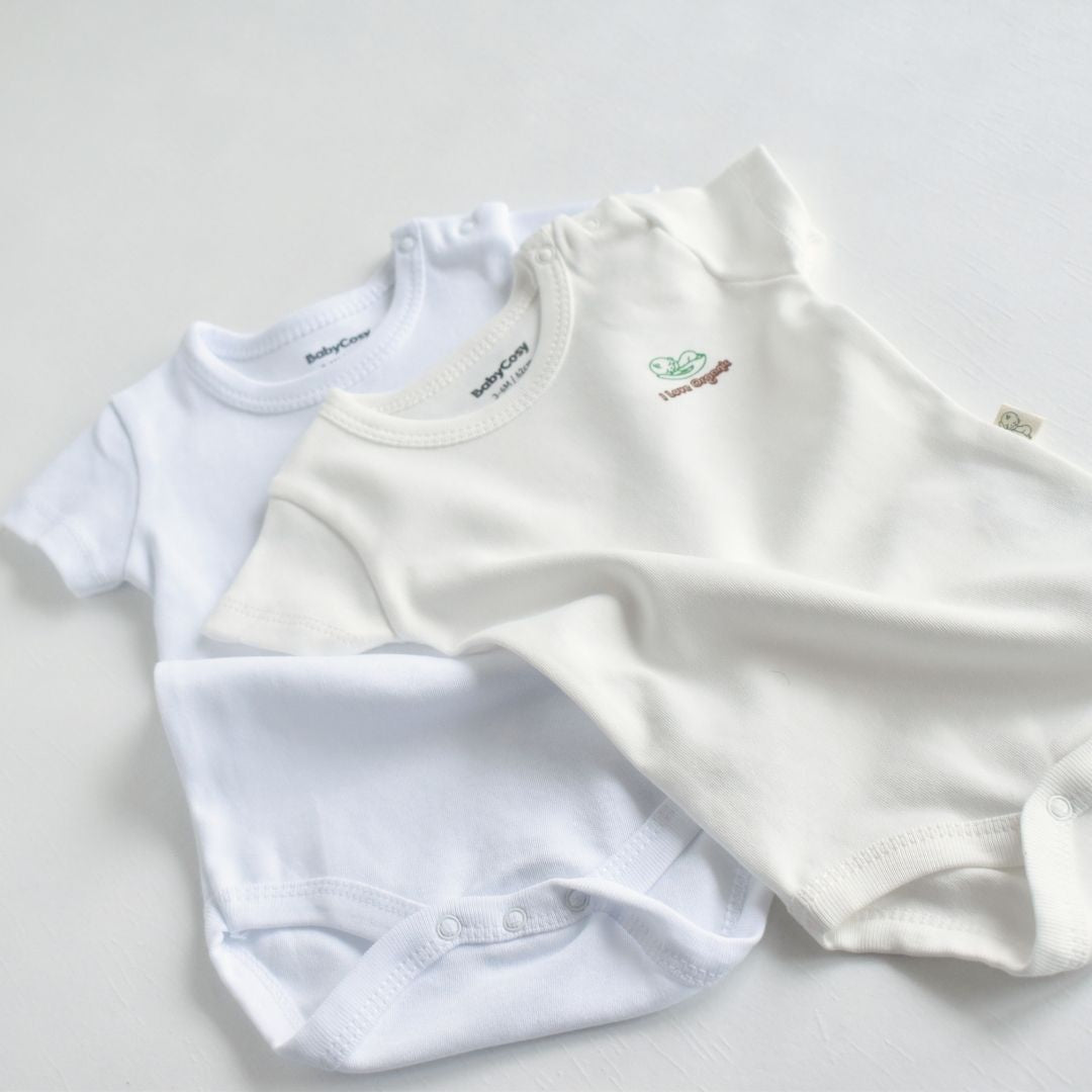 I Love Organic - 2 Pack Short Sleeve Bodysuits in 100% Organic Cotton