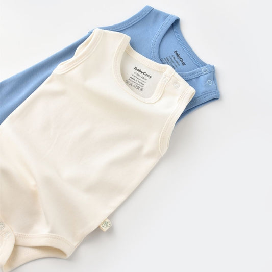 INTERLOK 2-pack sleeveless bodysuit in 100% organic cotton
