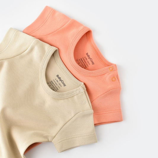 INTERLOK Pack of 2 Short-sleeved bodysuits in 100% organic cotton