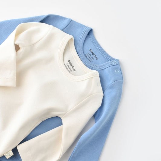 INTERLOK 2-pack long-sleeved bodysuit in 100% organic cotton