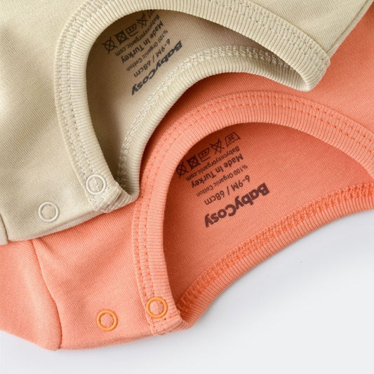 INTERLOK 2-pack long-sleeved bodysuit in 100% organic cotton