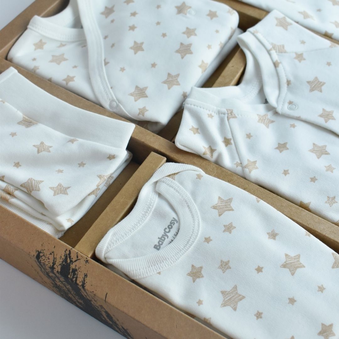 STAR Birth Set - 10 pieces - GOTS Certified - 100% Organic Cotton