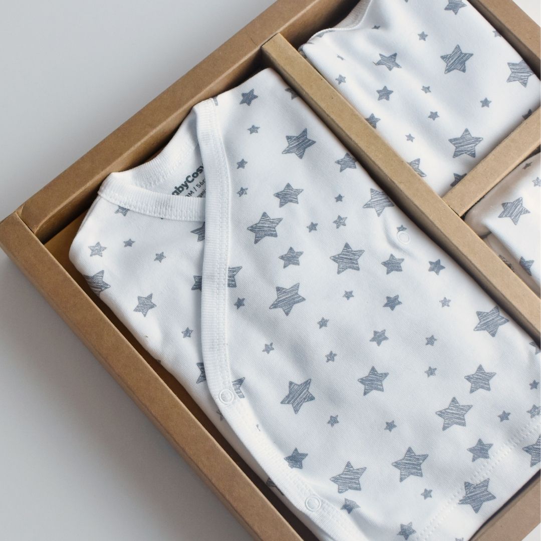 STAR Birth Set - 5 pieces - GOTS Certified - 100% Organic Cotton