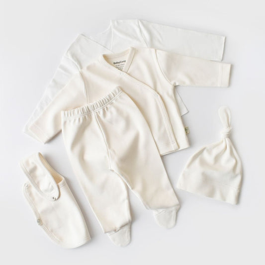 INTERLOK Birth Set - 5 pieces - GOTS Certified - 100% Organic Cotton