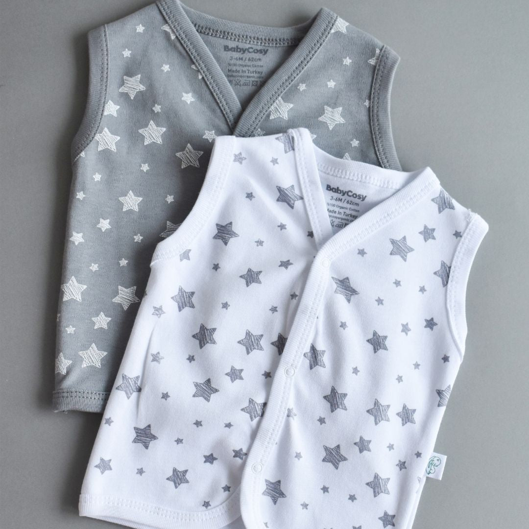 STAR 2er SET Babyweste aus 100% Bio-Baumwolle