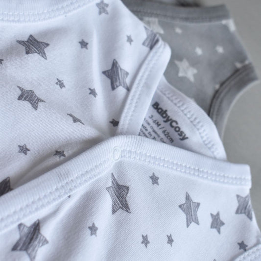 STAR SET of 2 Baby vest in 100% organic cotton