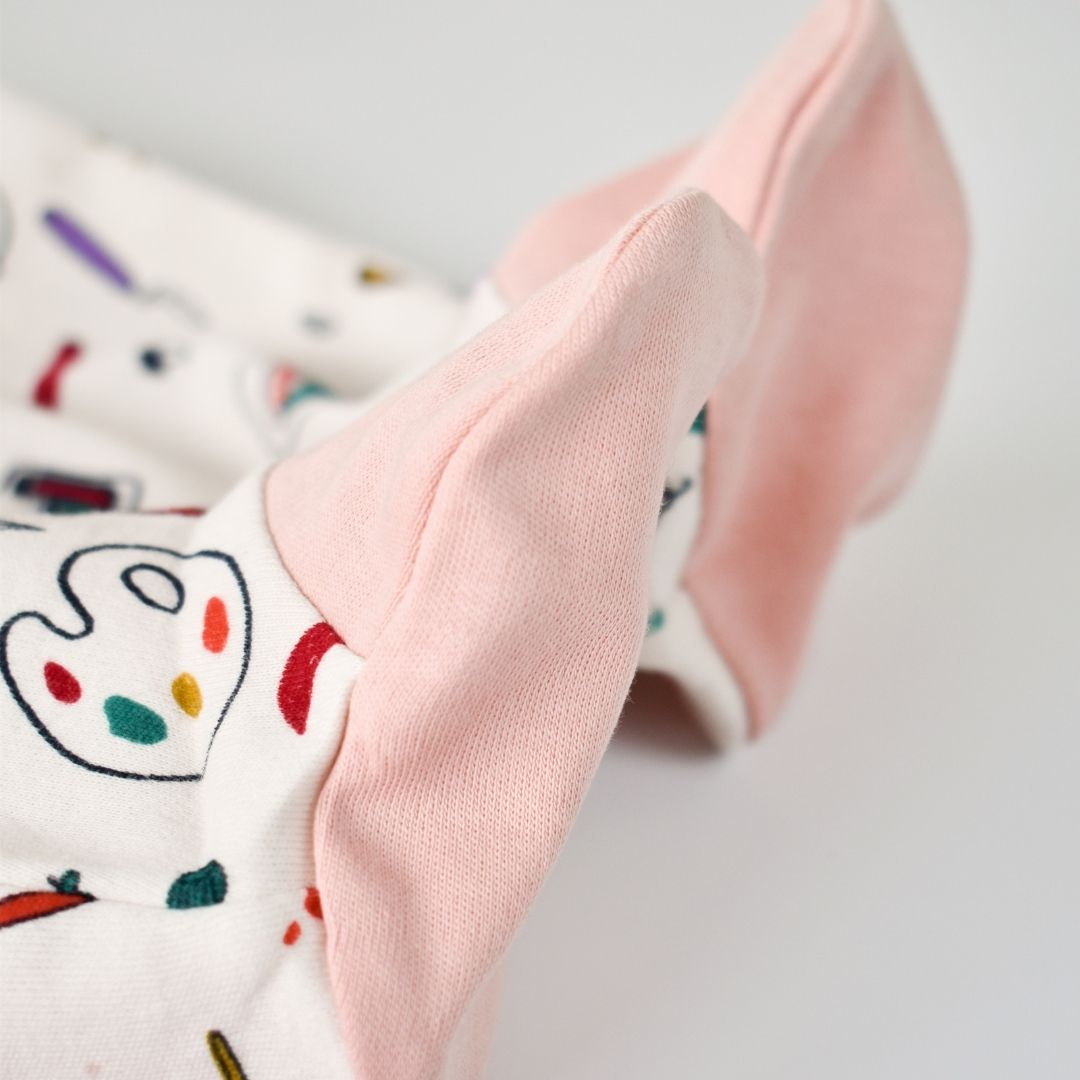 STATIONERY Onesie with feet in 100% Organic Cotton