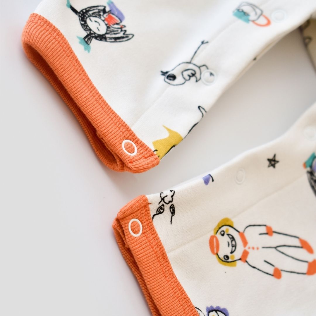 WORLD BABIES 100% Organic Cotton Long-sleeved Romper