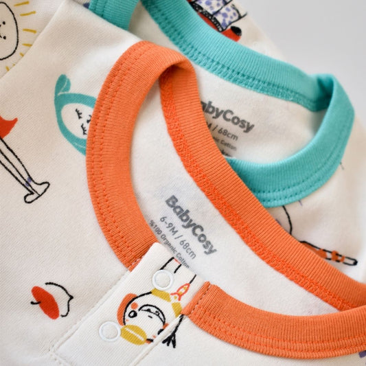 WORLD BABIES 100% Organic Cotton Long-sleeved Romper