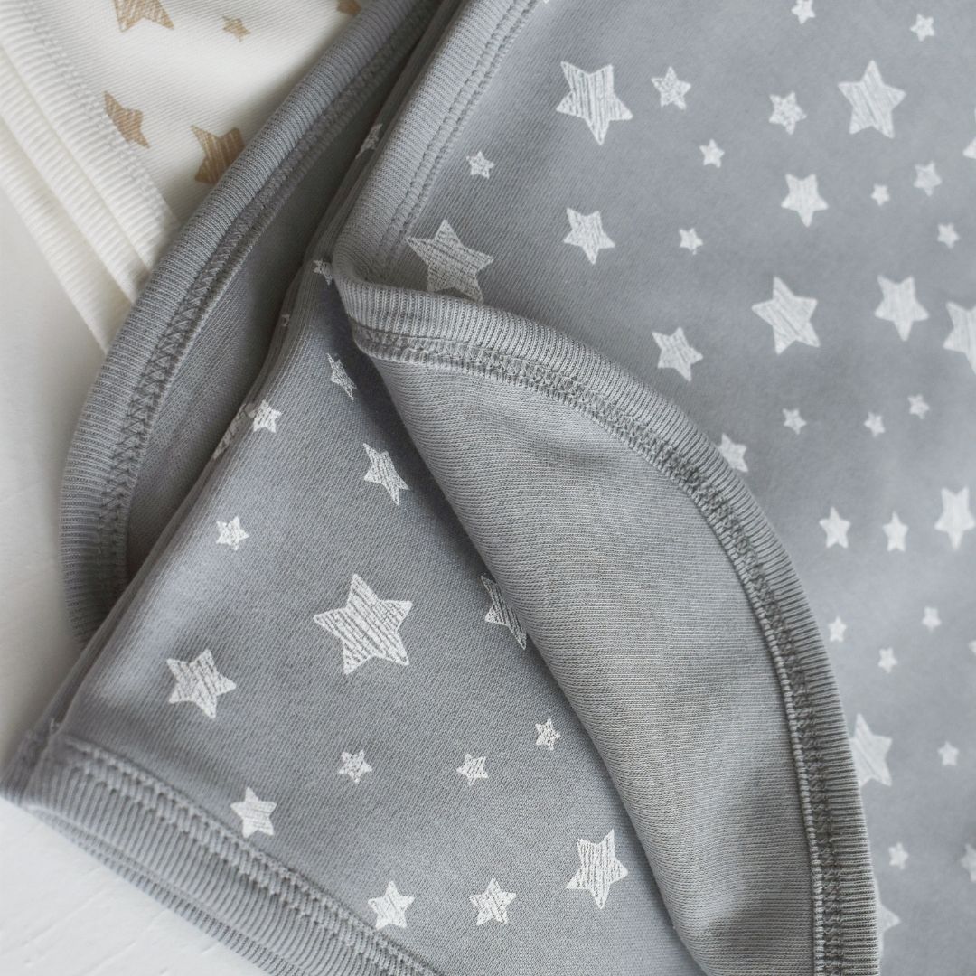 STAR SET of 2 baby blankets in 100% organic cotton