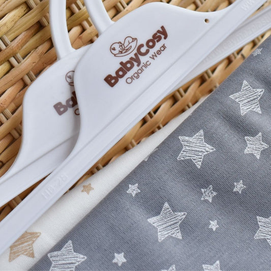 STAR SET of 2 baby blankets in 100% organic cotton