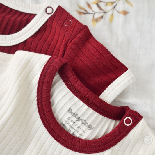 BACK Pack of 2 Short-sleeved bodysuits% 95 Organic Cotton - 5% Elastane