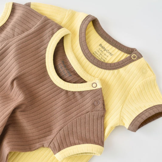 BACK Pack of 2 Short-sleeved bodysuits% 95 Organic Cotton - 5% Elastane