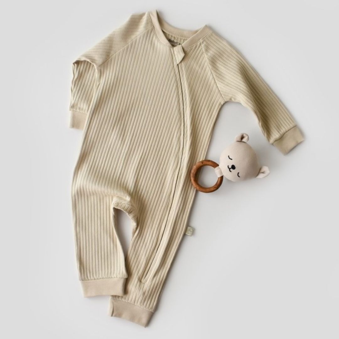 RIBANA Romper with zip in% 95 Organic Cotton - 5% Elastane