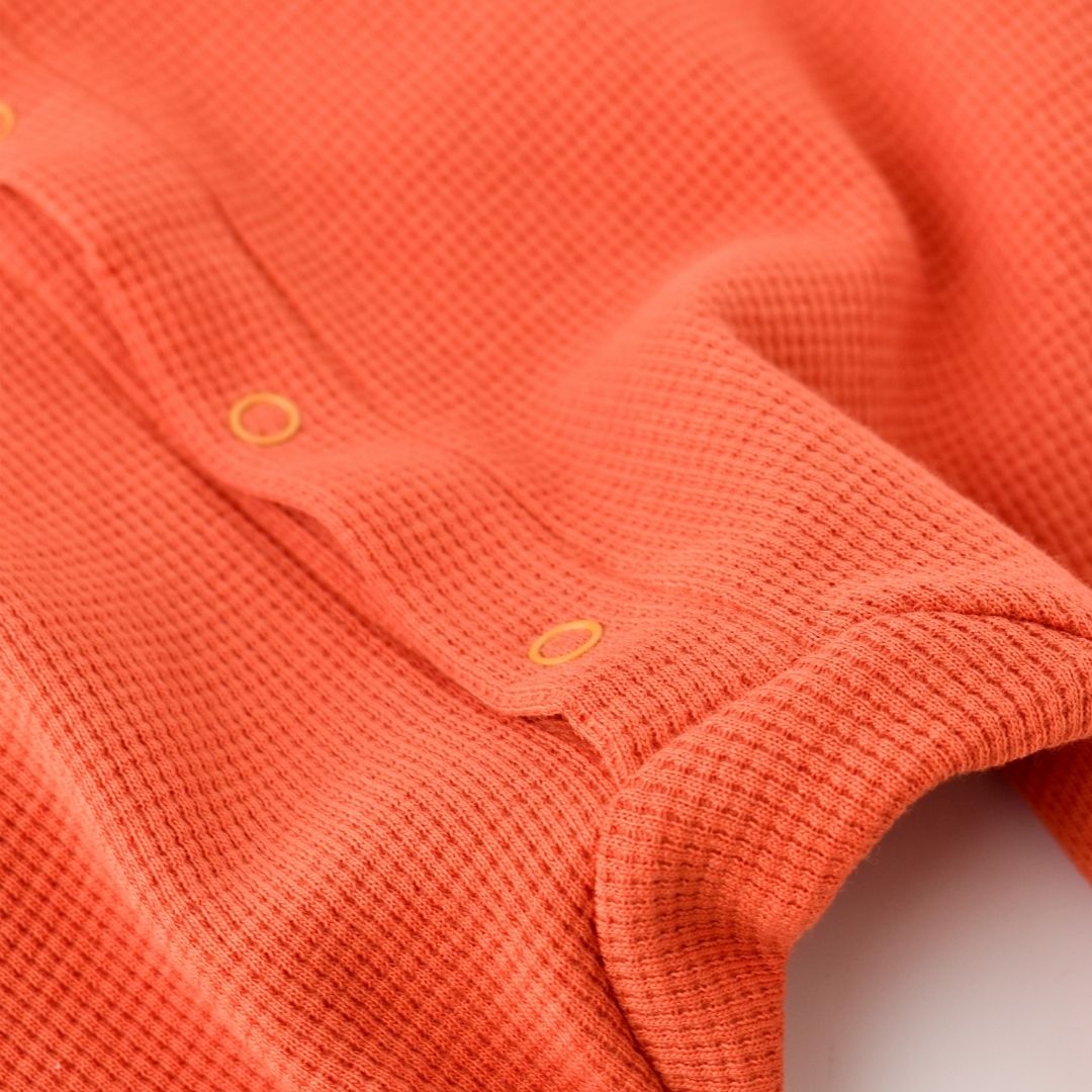 WAFFLE Short sleeveless onesie in 100% Organic Cotton