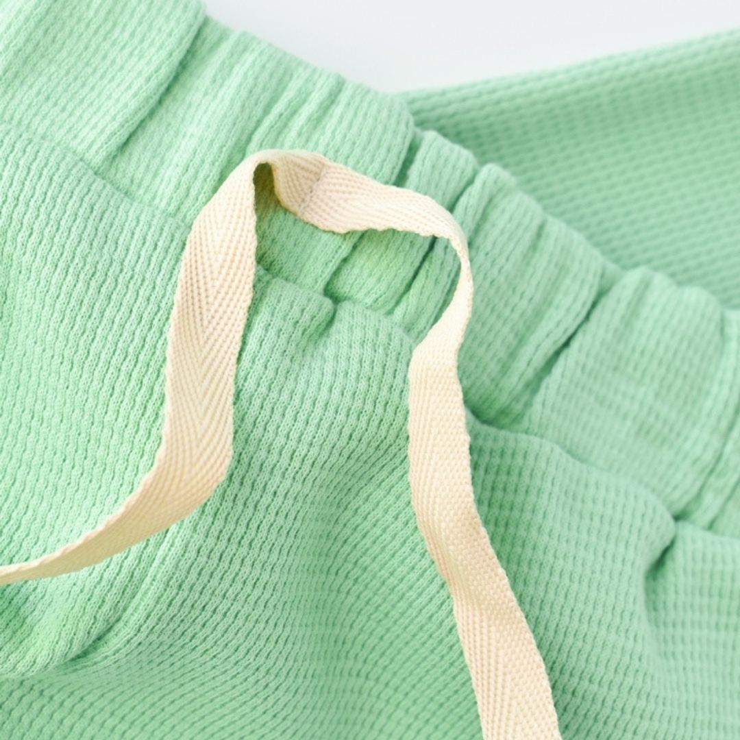 WAFFLE SET Shorts and short-sleeved T-shirt in 100% Organic Cotton