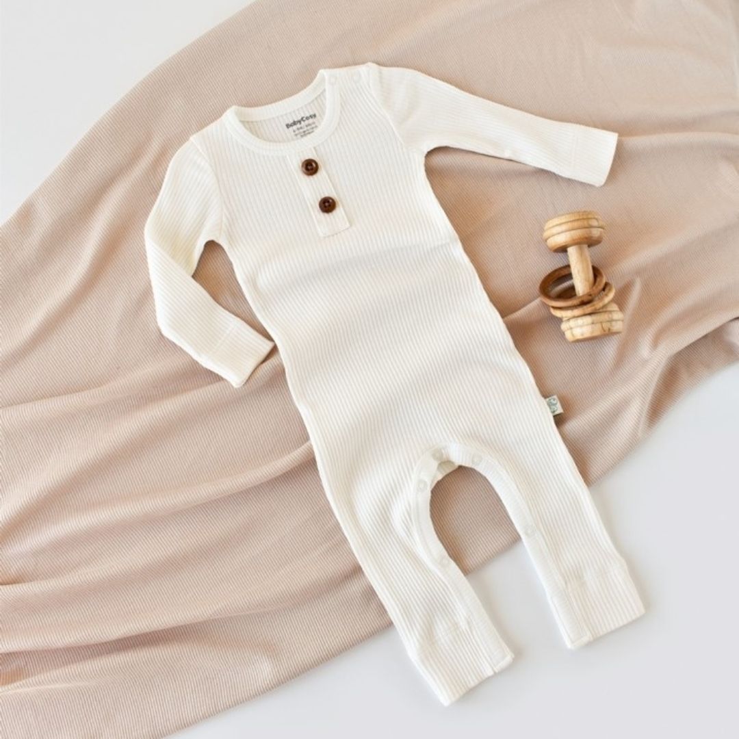 MODAL Long-sleeved romper 50% modal - 50% organic cotton