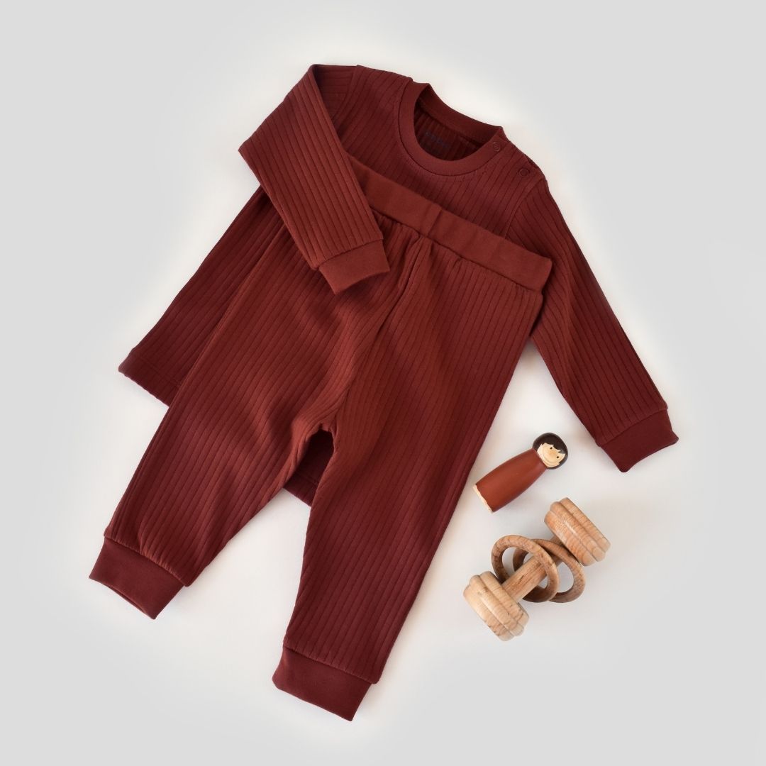 RIBANA Trousers and T-shirt set in 95% Organic Cotton 5% Elastane