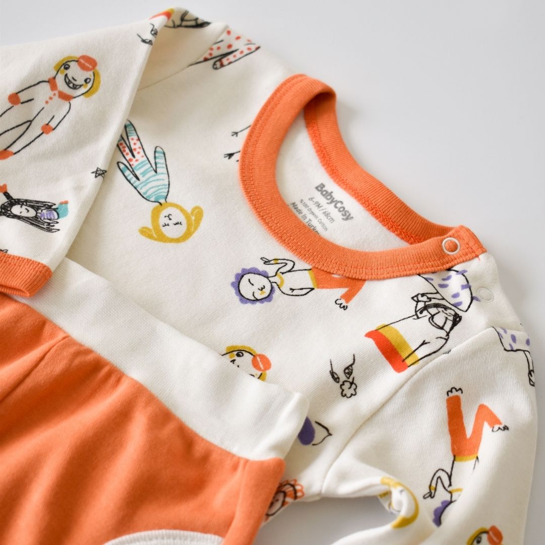 WORLD BABIES Ensemble pantalon et T-shirt en 100% coton biologique