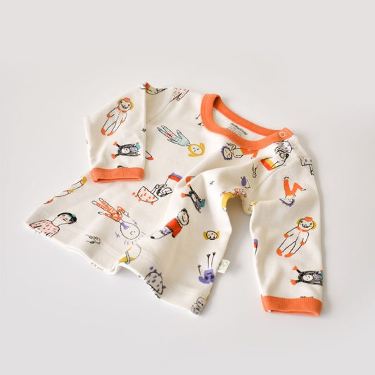 WORLD BABIES Ensemble pantalon et T-shirt en 100% coton biologique