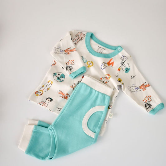 WORLD BABIES Ensemble pantalon et T-shirt en 100% coton biologique