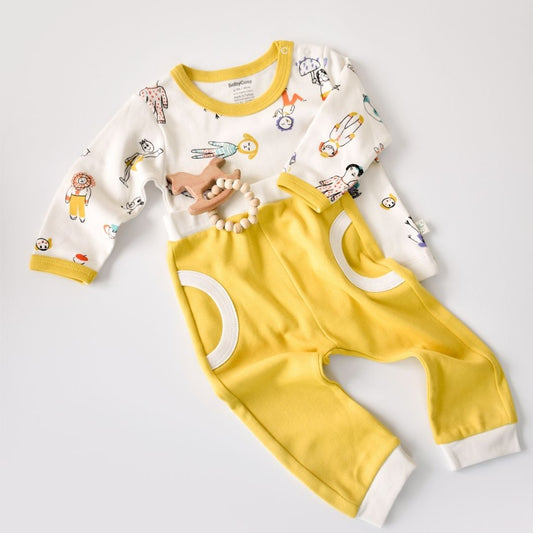 WORLD BABIES Ensemble pantalon et T-shirt en 100% coton biologique
