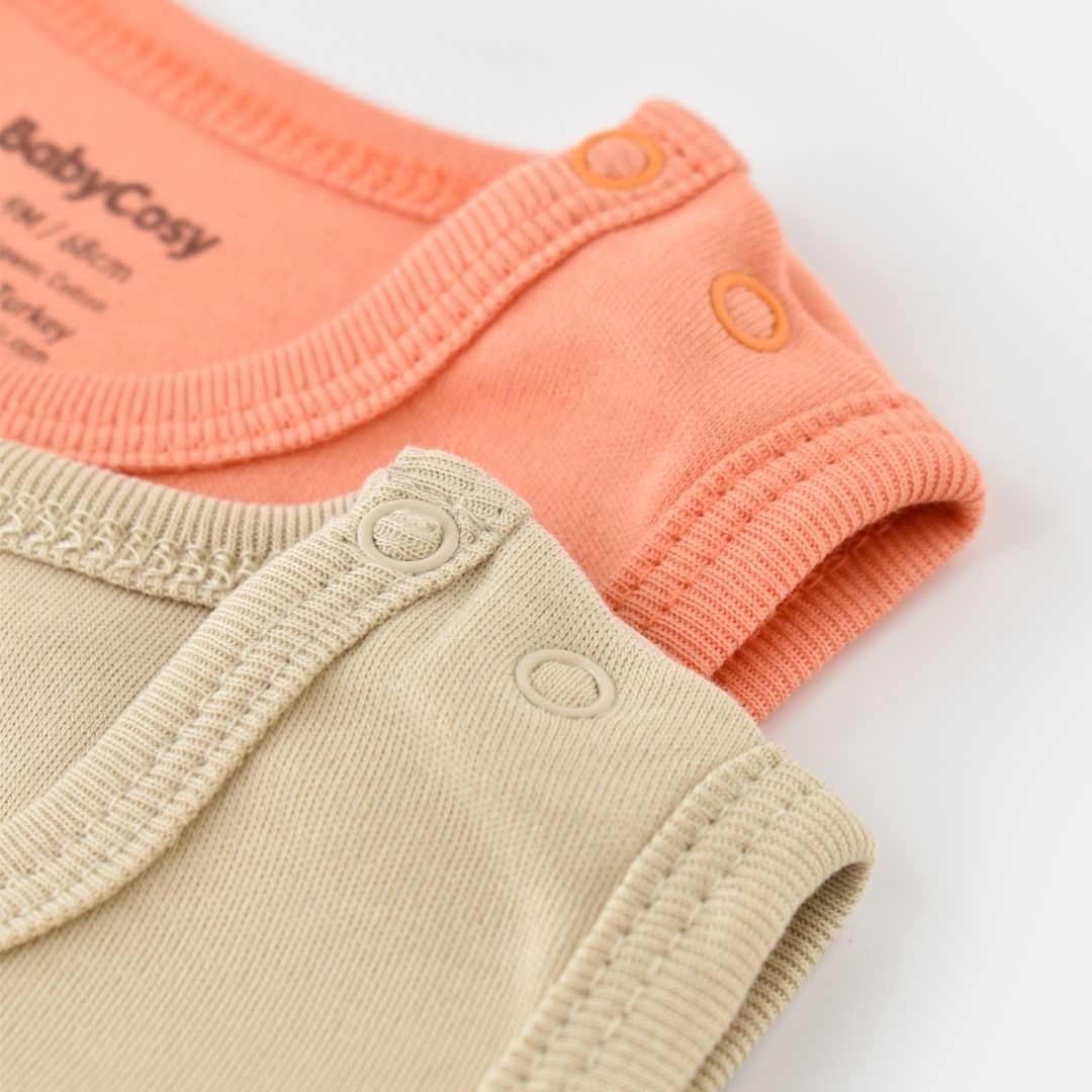 INTERLOK 2-pack sleeveless bodysuit in 100% organic cotton