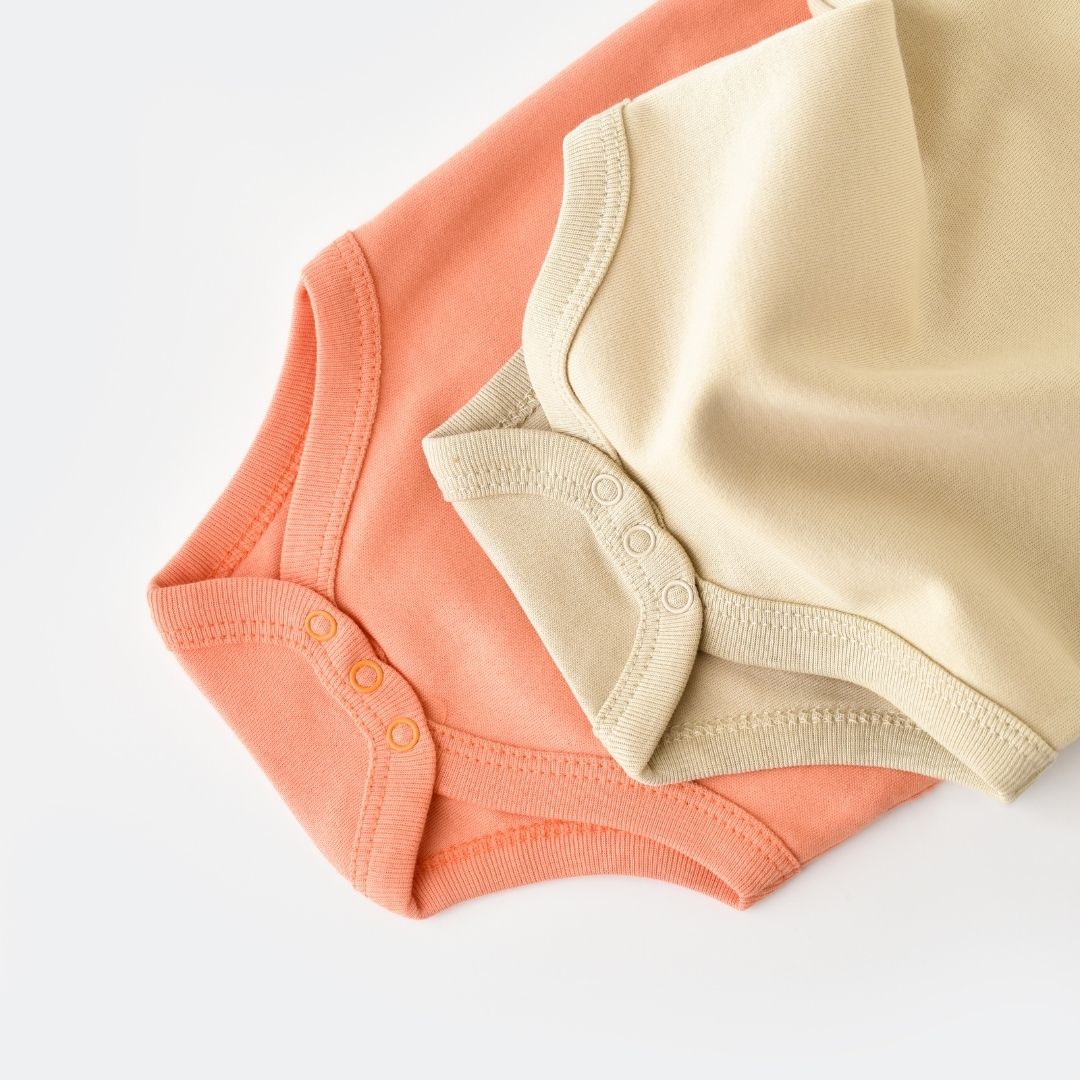 INTERLOK Pack of 2 Short-sleeved bodysuits in 100% organic cotton