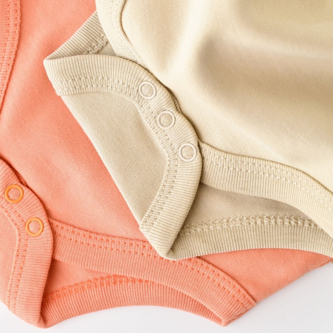INTERLOK Pack of 2 Short-sleeved bodysuits in 100% organic cotton
