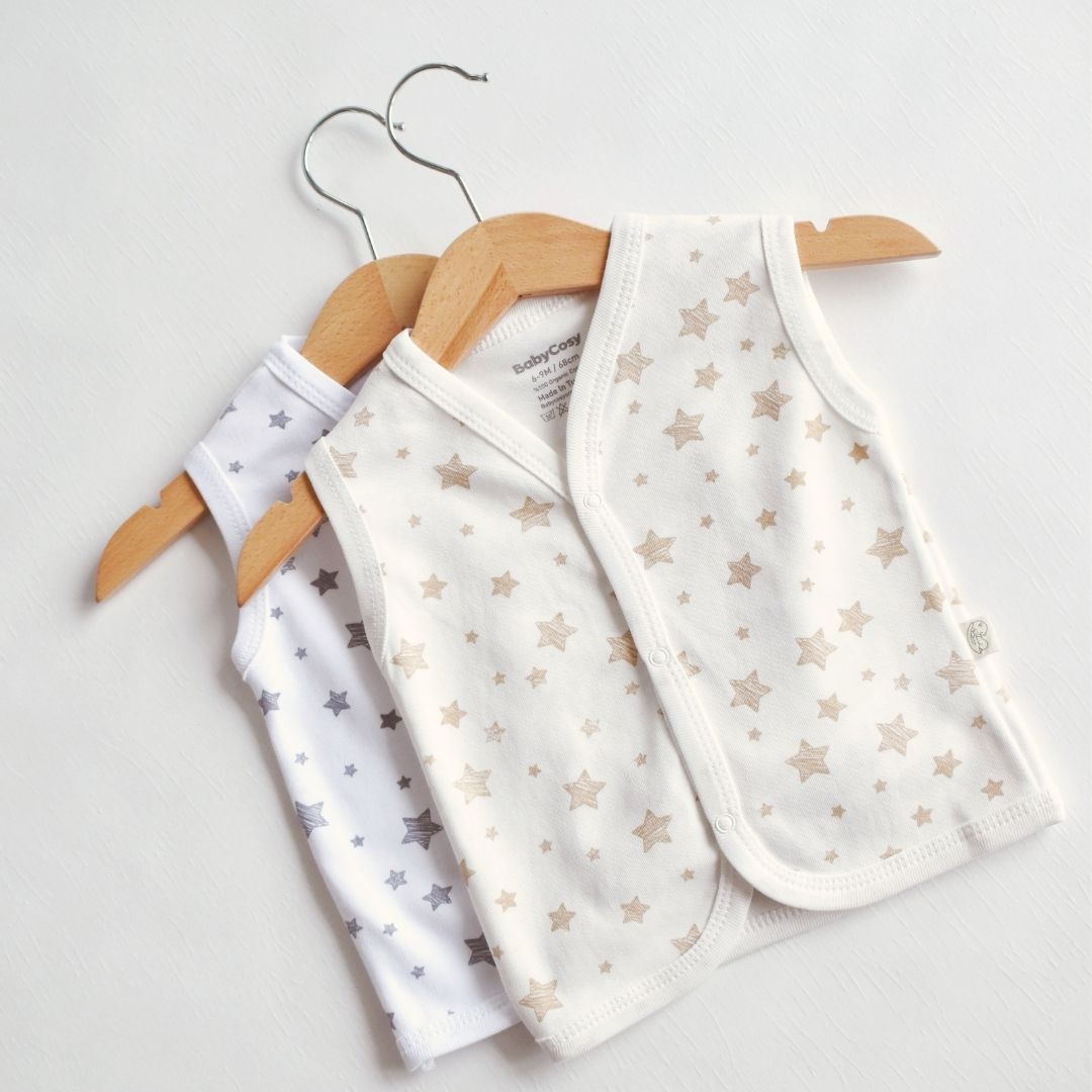 STAR 2er SET Babyweste aus 100% Bio-Baumwolle