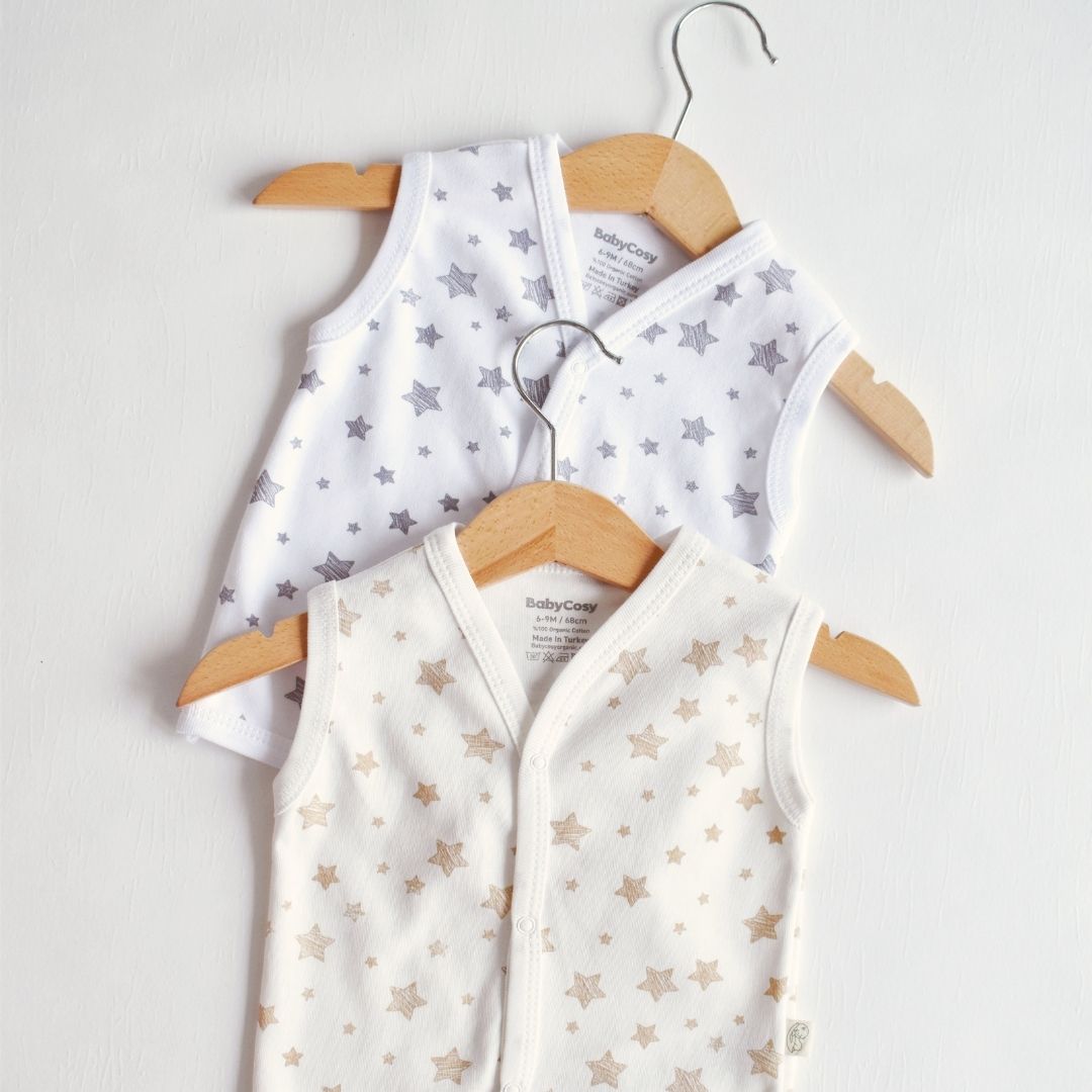 STAR 2er SET Babyweste aus 100% Bio-Baumwolle