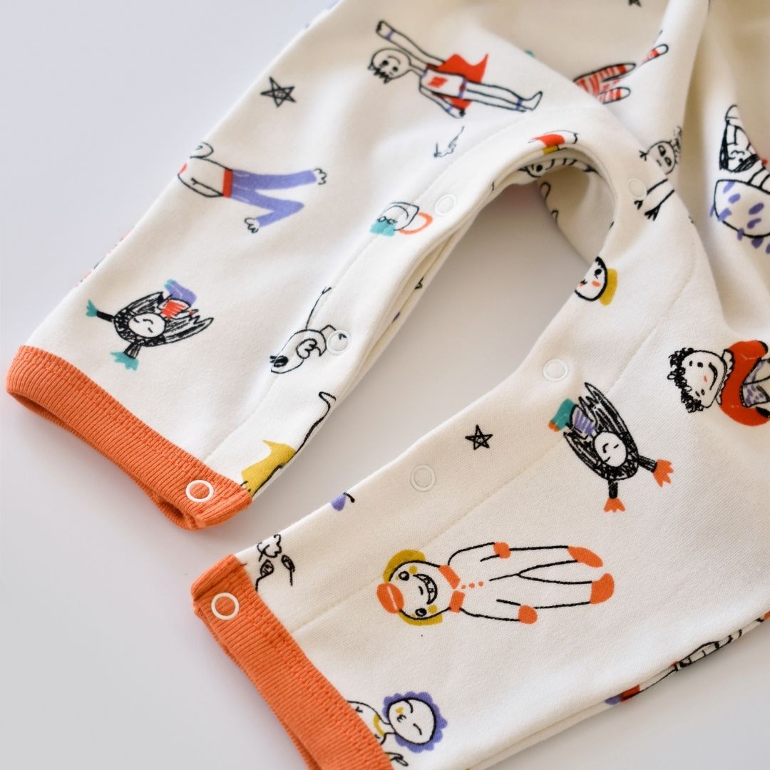 WORLD BABIES 100% Organic Cotton Long-sleeved Romper