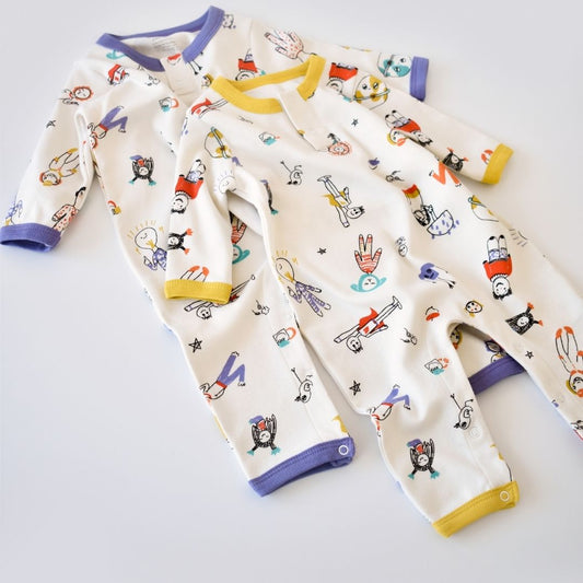 WORLD BABIES 100% Organic Cotton Long-sleeved Romper