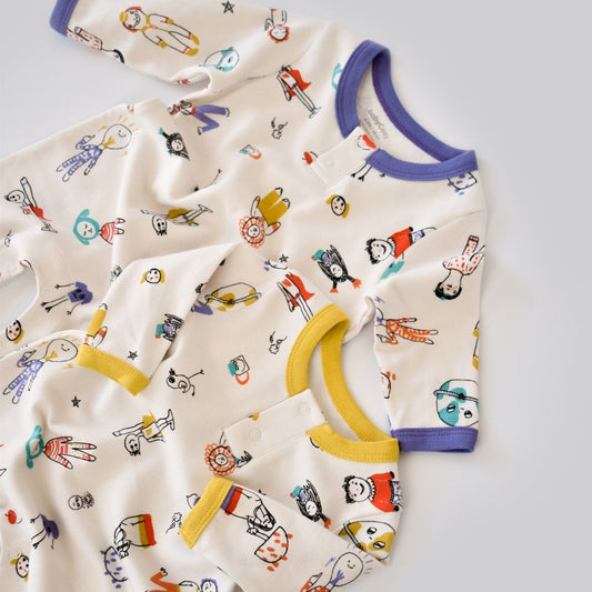 WORLD BABIES 100% Organic Cotton Long-sleeved Romper