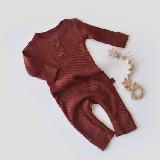 MODAL Long-sleeved romper 50% modal - 50% organic cotton