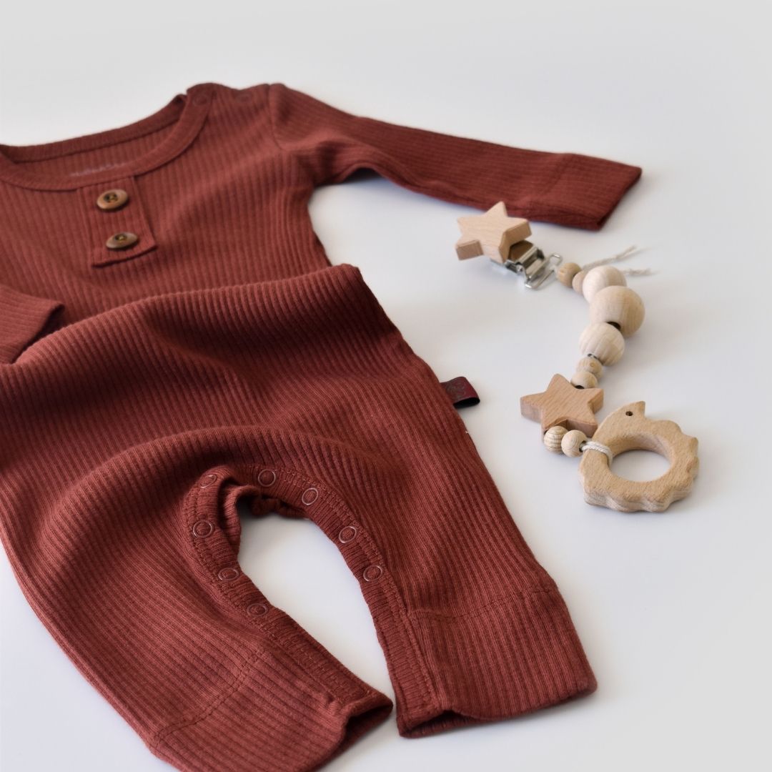 MODAL Long-sleeved romper 50% modal - 50% organic cotton