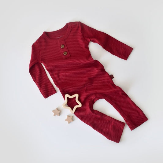 MODAL Long-sleeved romper 50% modal - 50% organic cotton