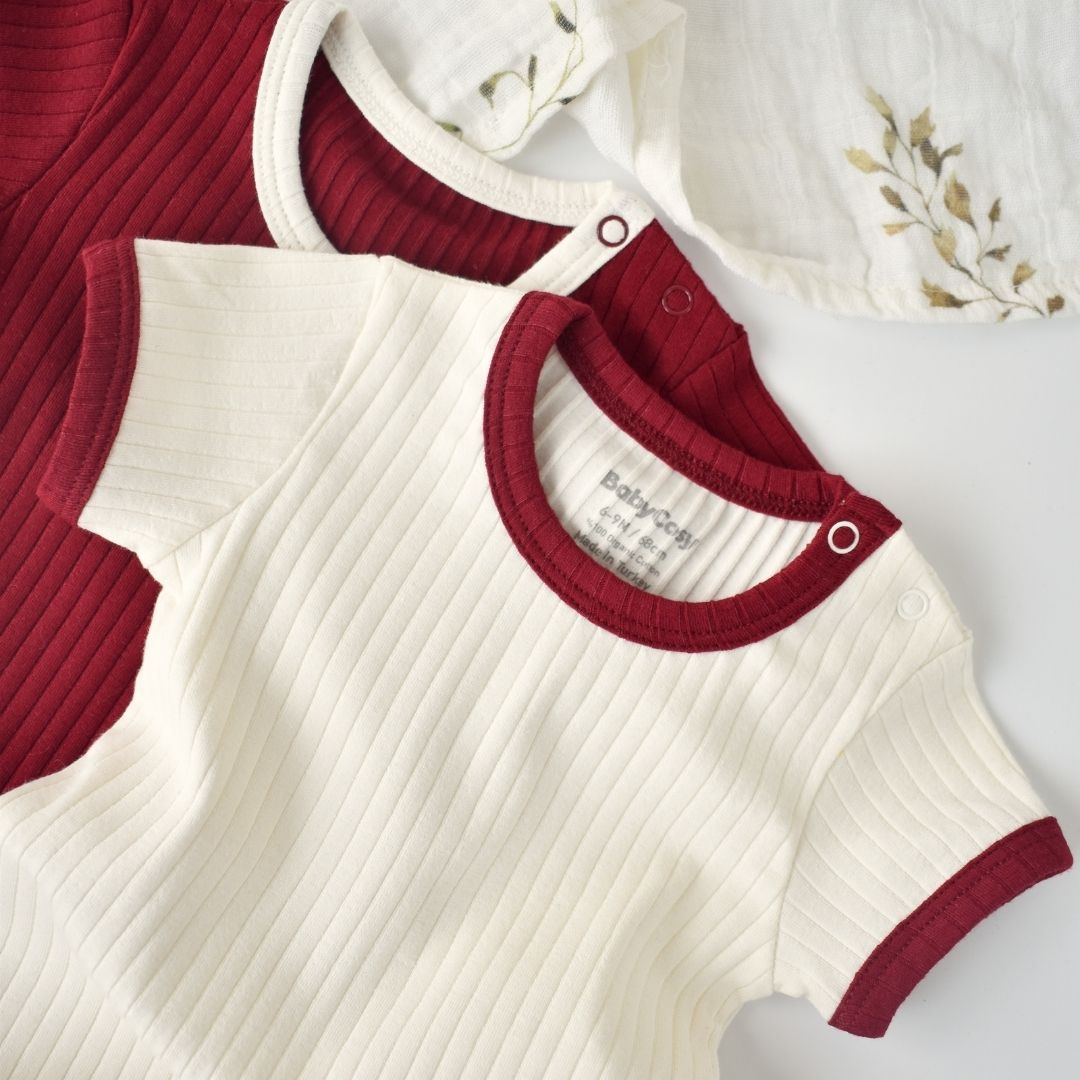 RETRO Confezione da 2 Body a maniche corte %95 Cotone Organico - 5% Elastan