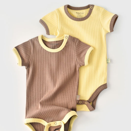 BACK Pack of 2 Short-sleeved bodysuits% 95 Organic Cotton - 5% Elastane