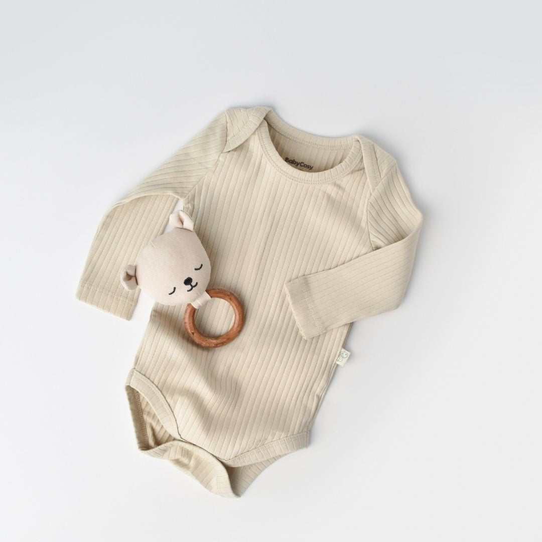 RIBANA Body a maniche lunghe %95 Cotone Organico - 5% Elastan