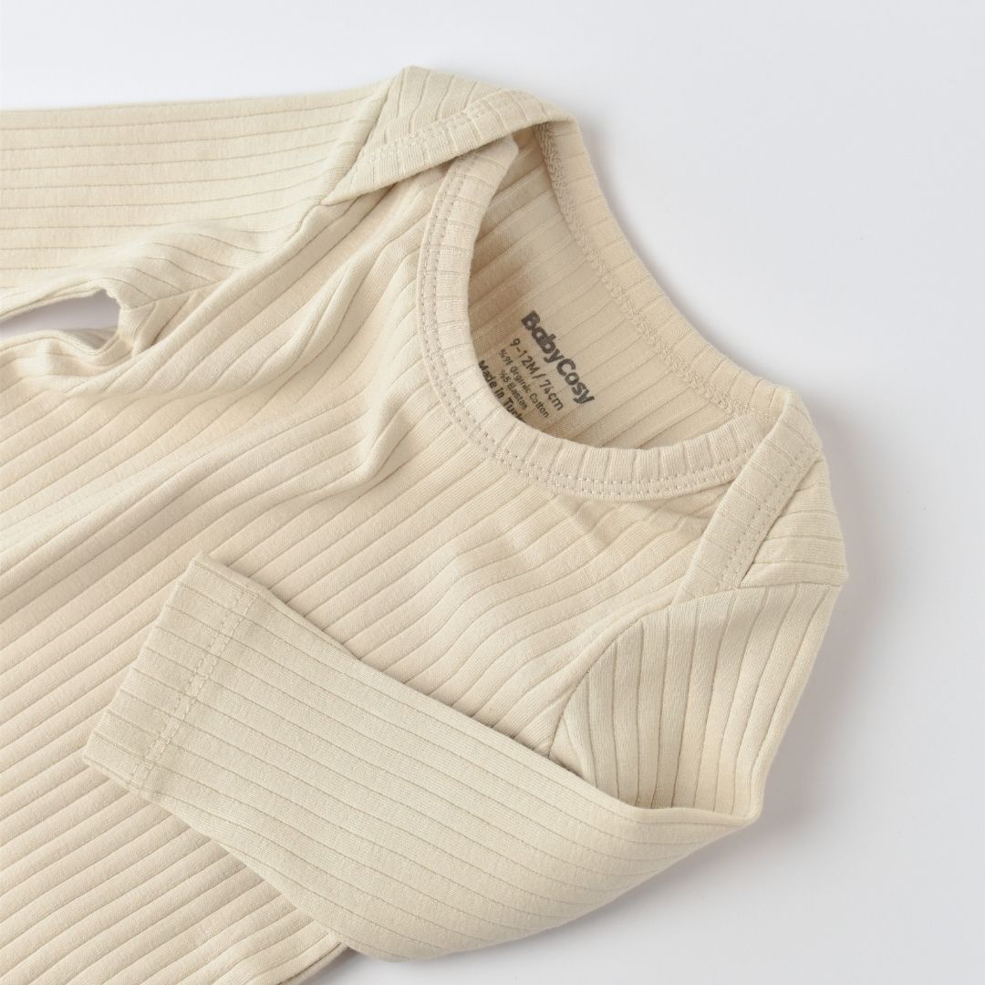 RIBANA Body a maniche lunghe %95 Cotone Organico - 5% Elastan
