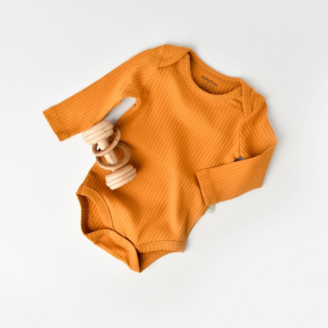 RIBANA Body a maniche lunghe %95 Cotone Organico - 5% Elastan