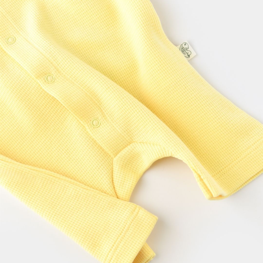 WAFFLE Short sleeveless onesie in 100% Organic Cotton
