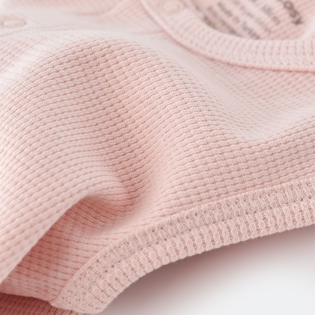WAFFLE Short sleeveless onesie in 100% Organic Cotton
