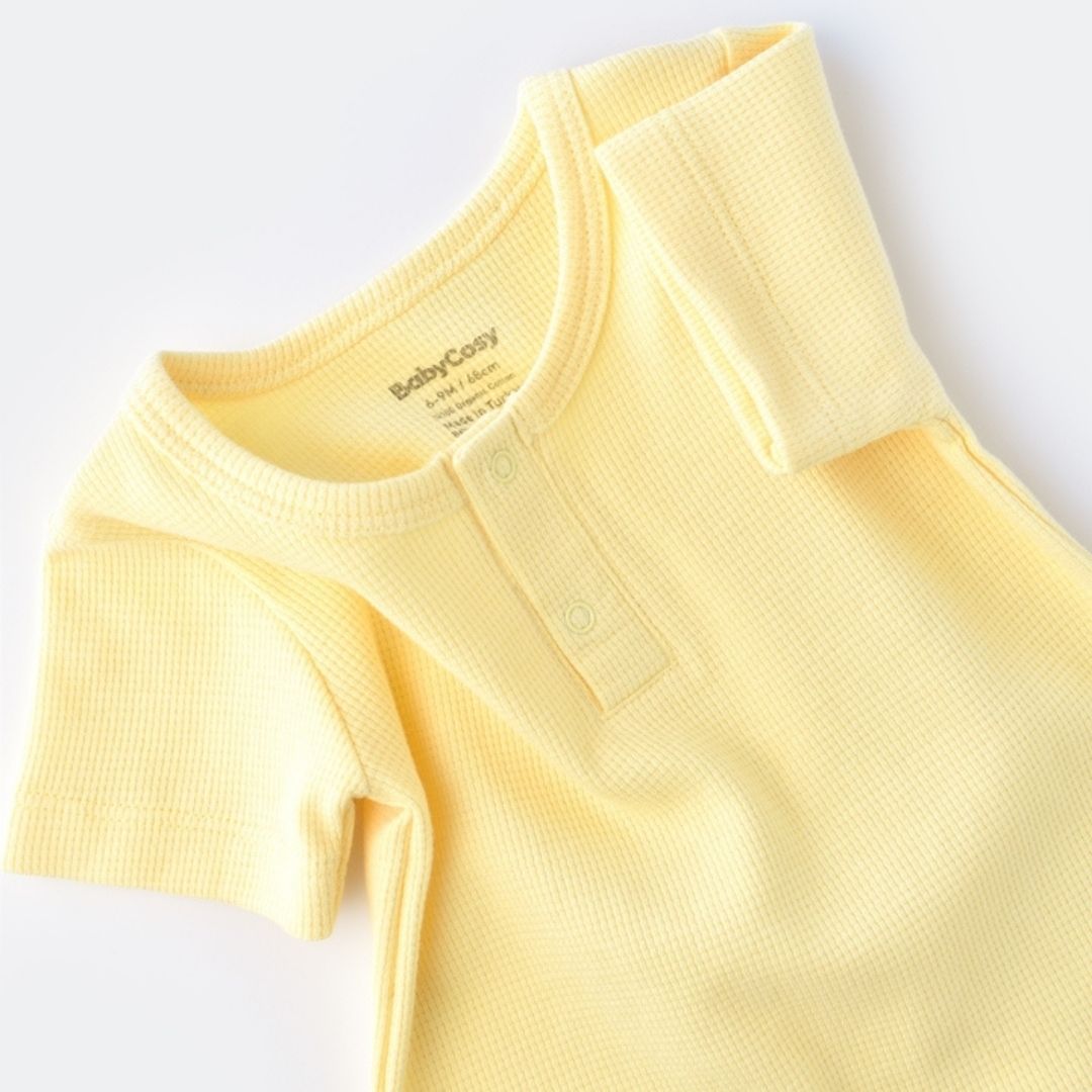 WAFFLE SET Shorts und Kurzarm-T-Shirt aus 100 % Bio-Baumwolle