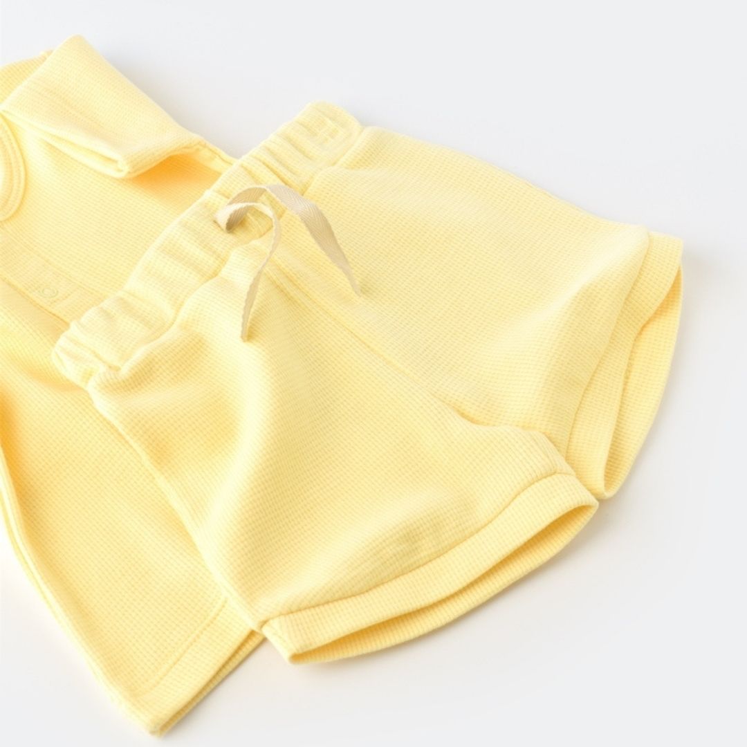 WAFFLE SET Shorts und Kurzarm-T-Shirt aus 100 % Bio-Baumwolle